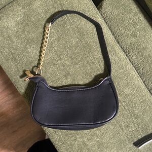 Mini Black Leather Shoulder Bag